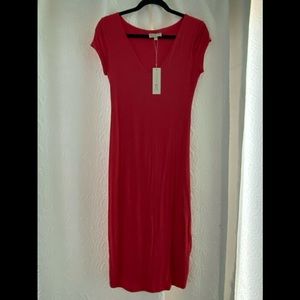 Brand new bright coral midi dress